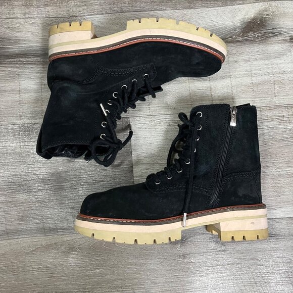 Clarks Orianna High Lace Up Combat Boots Suede Black Women’s Size 6 - Picture 1 of 9